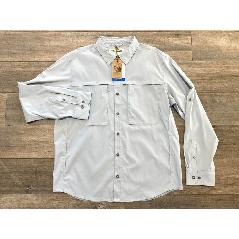 Duck Camp Lightweight Long Sleeve Fishing Shirt Men’s Size XL Gray Highrise